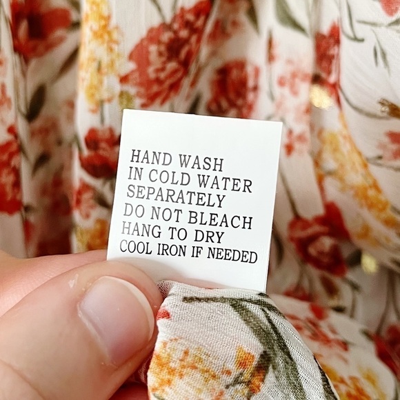 Roommates NWT Semi-Sheer Floral Print Blouse Short Puff Sleeves Size XL - Picture 11 of 11